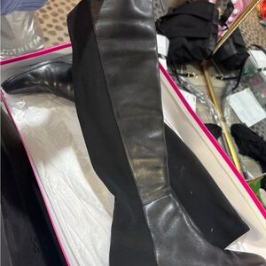 Black Over-the-Knee Leather Boots